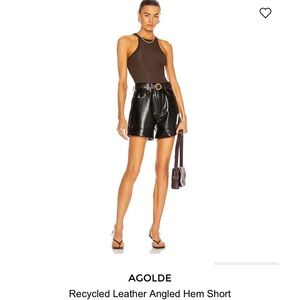 AGOLDE RECYCLED LEATHER SHORTS - 24